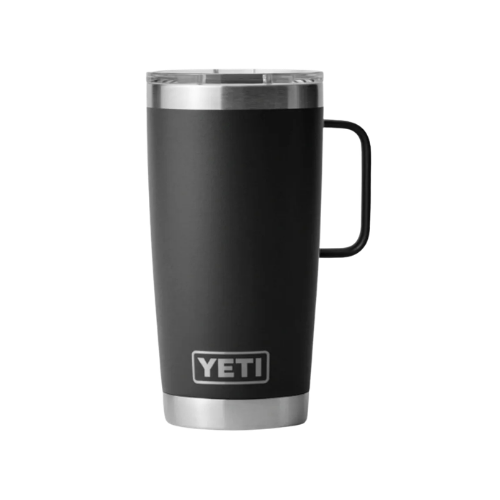 Termo YETI Rambler® Mug 20oz en color Negro, acero inoxidable con aislamiento al vacío