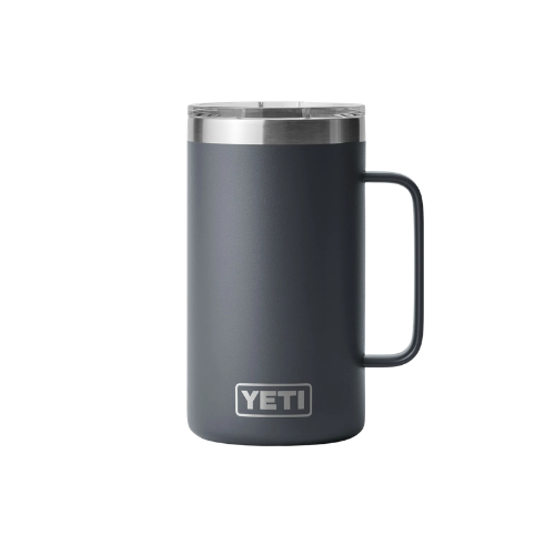 Termo YETI Rambler® Mug 24oz en color Charcoal (Gris), acero inoxidable con aislamiento al vacío