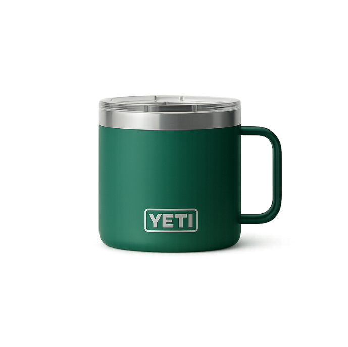 Termo YETI Rambler® Mug en color Northwood Green (Verde Bosque), acero inoxidable con aislamiento al vacío