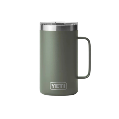 Termo YETI Rambler® Mug 24oz en color Green Army (Verde Militar), acero inoxidable con aislamiento al vacío