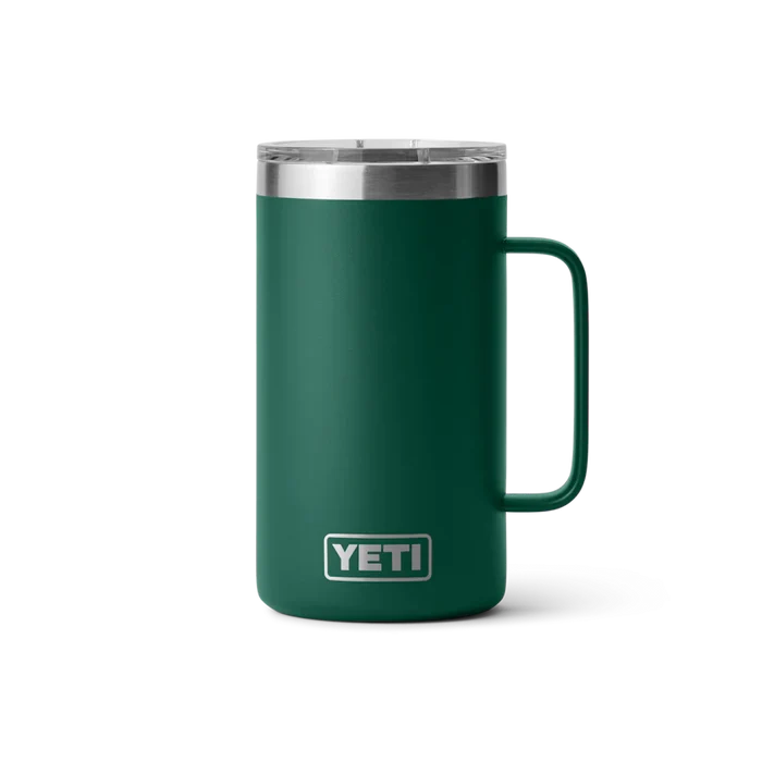 Termo YETI Rambler® Mug 24oz en color Northwood Green (Verde Bosque), acero inoxidable con aislamiento al vacío