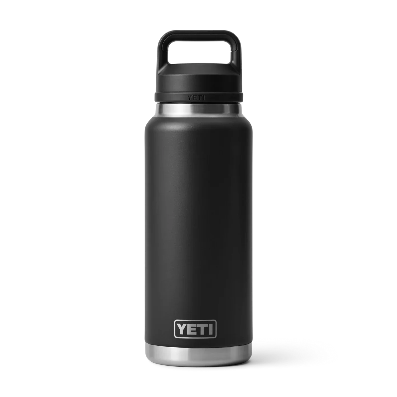 Termo YETI Rambler® Water Bottle 36oz en color Negro, acero inoxidable con aislamiento al vacío