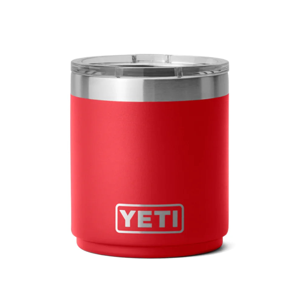 Termo YETI Rambler® Lowball 10oz en color Rescue Red (Rojo), acero inoxidable con aislamiento al vacío