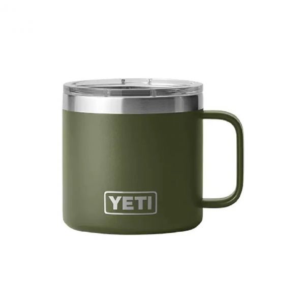 Termo YETI Rambler® Mug 14oz en color Green Army (Verde Militar), acero inoxidable con aislamiento al vacío