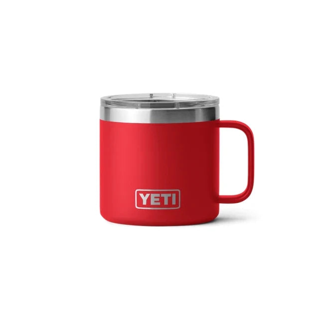 Termo YETI Rambler® Mug 14oz en color Rescue Red (Rojo), acero inoxidable con aislamiento al vacío